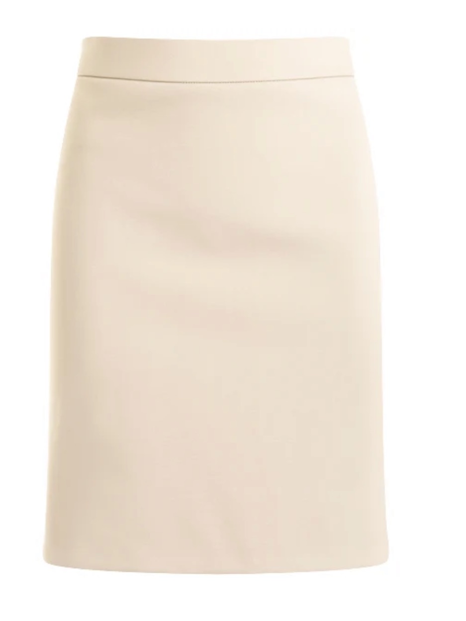 Leggiadro Flax Pencil Skirt In Soft Cream
